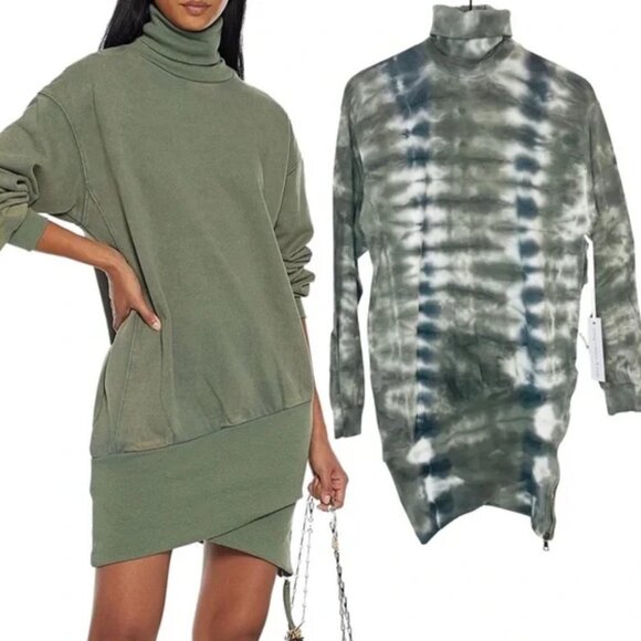 Young Fabulous & Broke Tie Dye Long Sleeve Turtle Neck Sweatshirt Mini Dress M - Picture 16 of 16